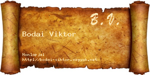 Bodai Viktor névjegykártya